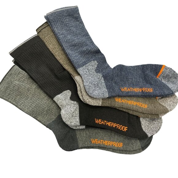 NWOT 4 Pairs Weatherproof Wool Blend Crew Socks Outdoor - Picture 1 of 3